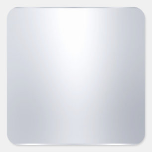 Pegatina Cuadrada Plantilla en blanco de aspecto plateado elegante m