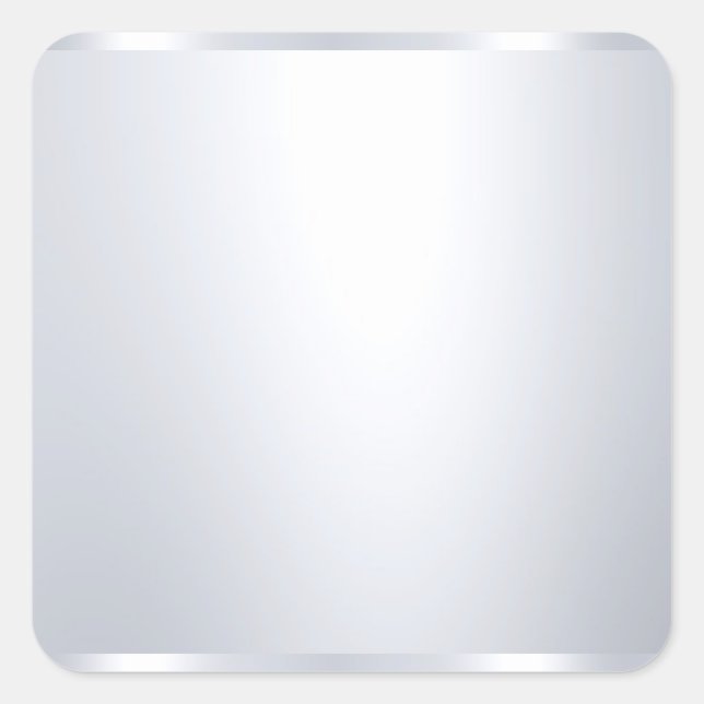 Pegatina Cuadrada Plantilla en blanco de plata falsa elegante glamur (Anverso)