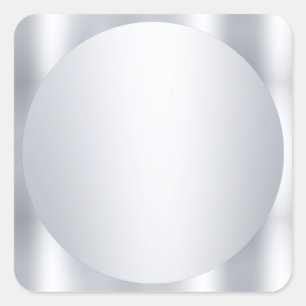 Pegatina Cuadrada Plantilla en blanco de plata falsa personalizada A