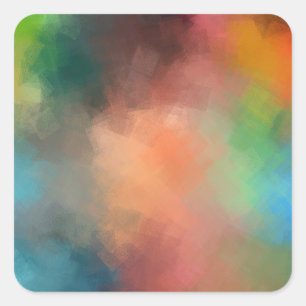 Pegatina Cuadrada Plantilla en blanco elegante de arte abstracto mod