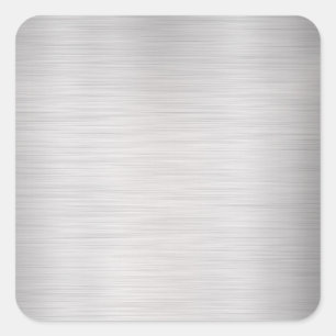 Pegatina Cuadrada Plantilla en blanco Metalizado de plata cepillado 