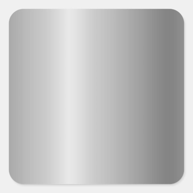 Pegatina Cuadrada Plantilla en blanco Metalizado de plata falsa, tex (Anverso)