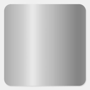 Pegatina Cuadrada Plantilla en blanco Metalizado de plata falsa, tex