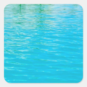 Pegatina Cuadrada Plantilla en Blanco Personalizada Agua de Mar Azul