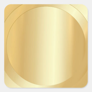 Pegatina Cuadrada Plantilla en blanco personalizado Faux Gold Añadir
