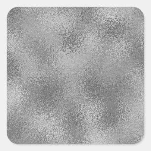 Pegatina Cuadrada Plantilla en blanco plateado Añadir texto