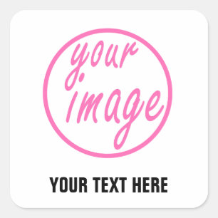 Pegatina Cuadrada Plantilla fotográfica de imagen de Personalizable