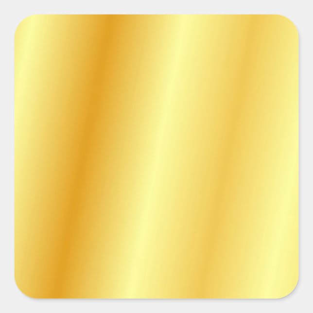 Pegatina Cuadrada Plantilla Glamurosa de Oro Falso Elegante Moderna  (Anverso)