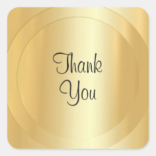 Pegatina Cuadrada Plantilla moderna de escritura a mano de Faux Gold