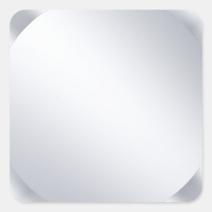 Pegatina Cuadrada Plantilla moderna en blanco con aspecto metálico p