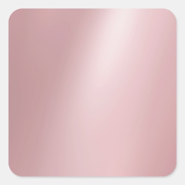 Pegatina Cuadrada Plantilla moderna en blanco Oro Rosa elegante (Anverso)