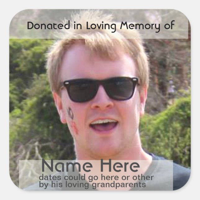 Pegatina Cuadrada Plantilla para la libreta de donaciones (Anverso)