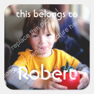 Pegatina Cuadrada Plantilla para la placa personalizada de fotografí