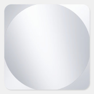 Pegatina Cuadrada Plantilla personalizada de aspecto plateado falso 