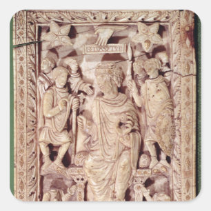 Pegatina Cuadrada Plaque que representa al Rey David