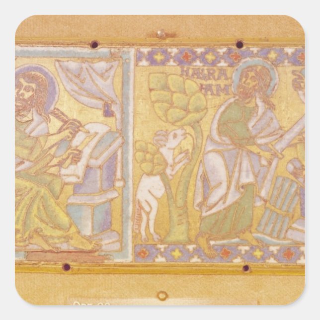 Pegatina Cuadrada Plaque que representa San Marcos (Anverso)