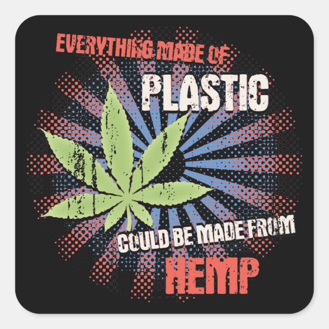 Pegatina Cuadrada Plástico Hemp (Anverso)