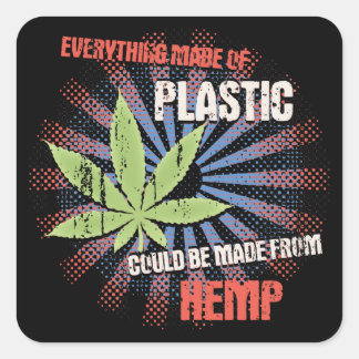 Pegatina Cuadrada Plástico Hemp