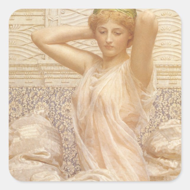 Pegatina Cuadrada Plata de Albert Joseph Moore, Bella Artes victoria (Anverso)