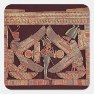 Pegatina Cuadrada Plato de pecho que representa a Osiris, dios de