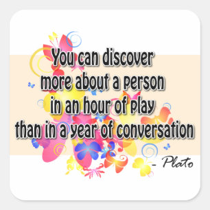 Pegatina Cuadrada Platón