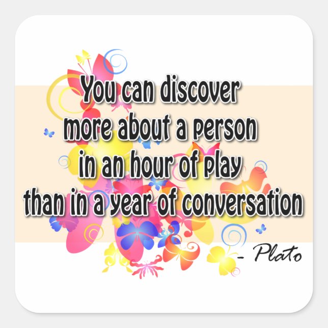 Pegatina Cuadrada Platón (Anverso)