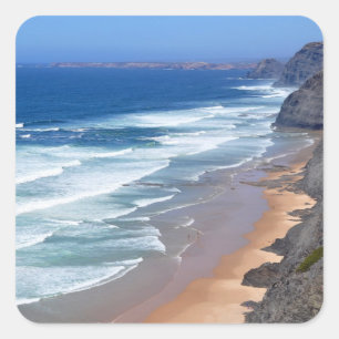 Pegatina Cuadrada Playa del Algarve, Portugal