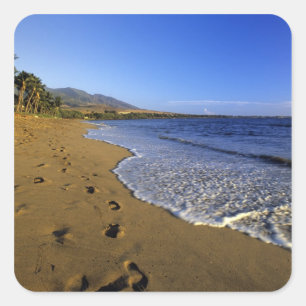 Pegatina Cuadrada playa Kaanapali, Maui, Hawái, EE. UU.