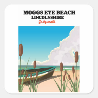 Pegatina Cuadrada Playa Moggs Eye lincolnshire Tarjeta postal