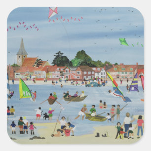 Pegatina Cuadrada Playa ocupada
