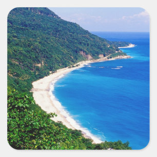 Pegatina Cuadrada Playas, Barahona, República Dominicana,