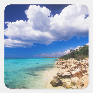 Pegatina Cuadrada Playas, Barahona, República Dominicana, 2