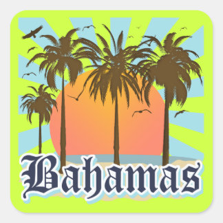 Pegatina Cuadrada Playas de las Islas Bahamas