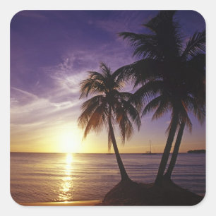 Pegatina Cuadrada Playas de Negril, Jamaica 3