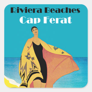Pegatina Cuadrada Playas Riviera ~ Cap Ferat