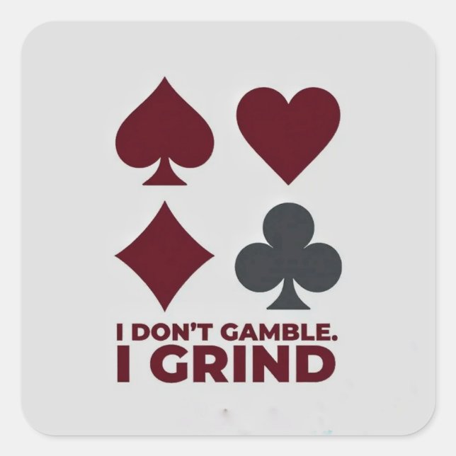 Pegatina Cuadrada "Playing Cards Sticker Set – ♠ ♥ ♦ ♣" (Anverso)