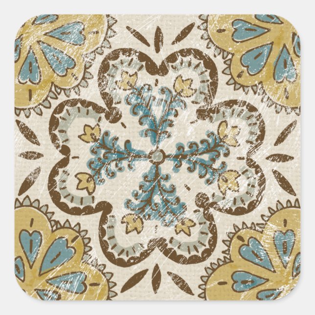 Pegatina Cuadrada Plaza Batik II no embellecida (Anverso)