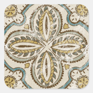 Pegatina Cuadrada Plaza de Batik no embellecida III