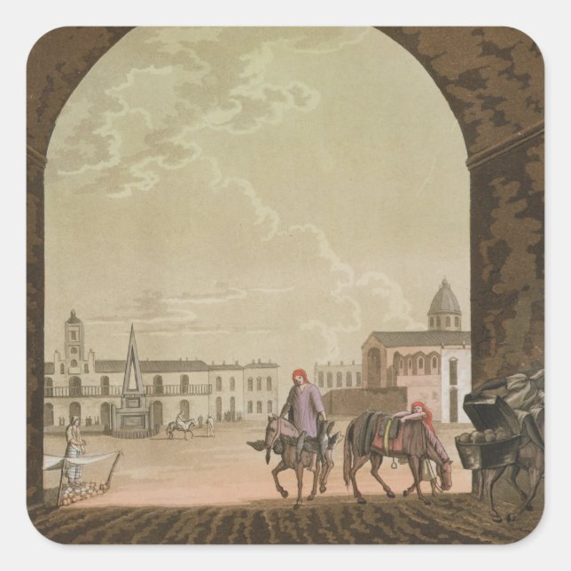 Pegatina Cuadrada Plaza de Mayo, Buenos Aires, Argentina, de 'Le C (Anverso)