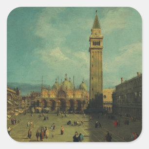 Pegatina Cuadrada Plaza de San Marcos por Canaletto