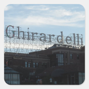 Pegatina Cuadrada Plaza Ghirardelli - San Francisco