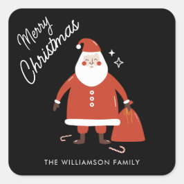 Pegatina Cuadrada Plaza moderna de Santa Claus