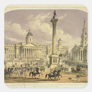 Pegatina Cuadrada Plaza Trafalgar, publicada por Dickinson
