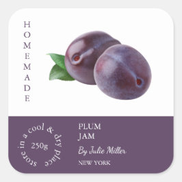 Pegatina Cuadrada Plum Small Business Label
