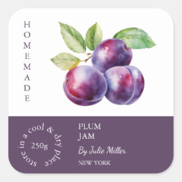 Pegatina Cuadrada Plum Small Business Label
