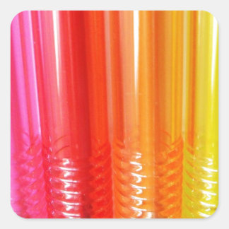 Pegatina Cuadrada Pluma colorida