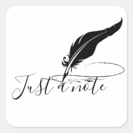 Pegatina Cuadrada Pluma de ave personalizada