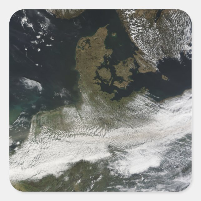 Pegatina Cuadrada Pluma de ceniza del volcán 2 de Eyjafjallajokull (Anverso)