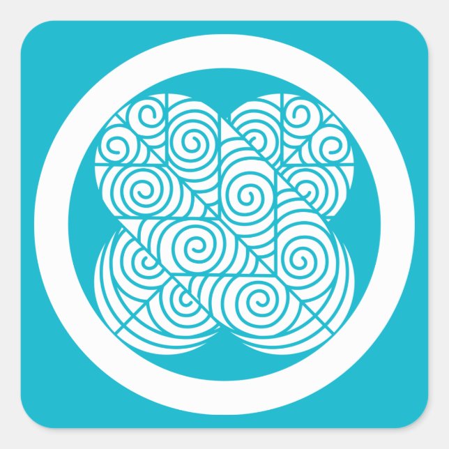 Pegatina Cuadrada plumas de Asano Hawk (Anverso)