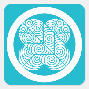 Pegatina Cuadrada Plumas de halcón Asano